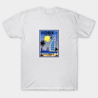 Dubai International Airport Code United Arab Emirates Boarding Pass DBX T-Shirt